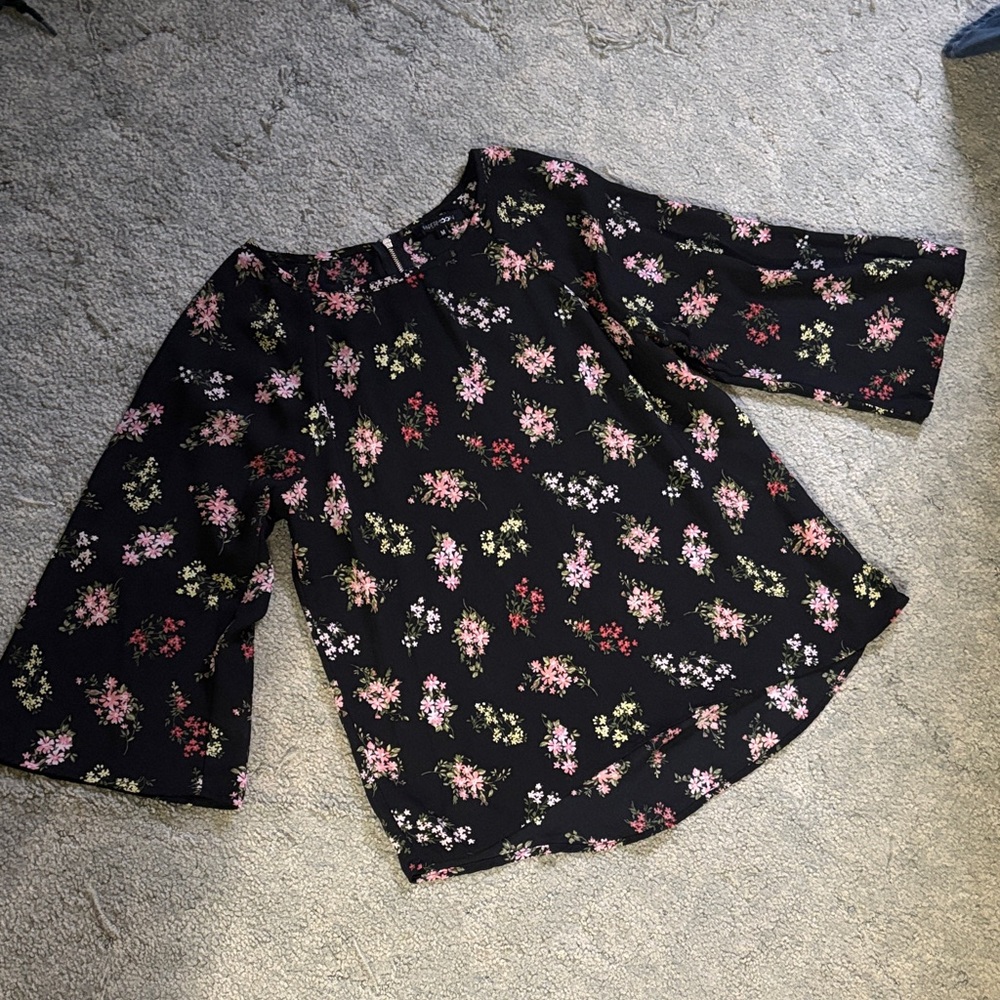 Papermoon Black Floral Blouse